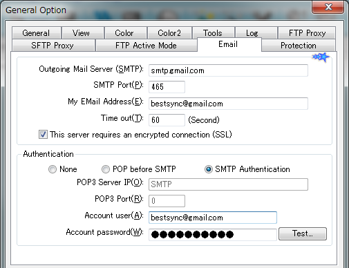 Set Gamil SMTP Account